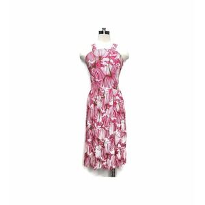 vintage 1960s pink floral dress Josephine Originals sleeveless